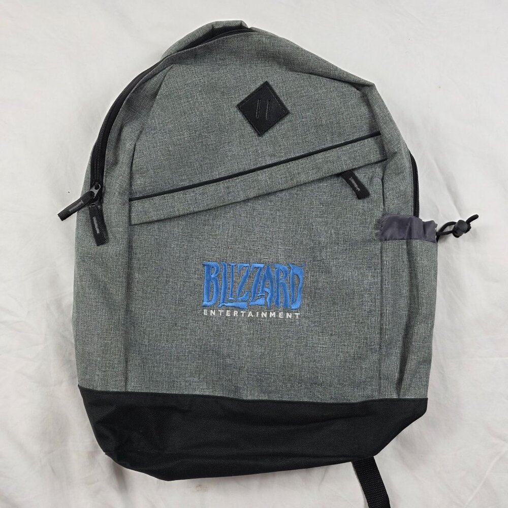 Blizzard Entertainment Backpack Gray Black Lightweight Multi Compartment Bag